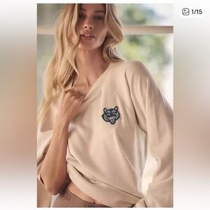 Liv Lee x Anthropologie crewneck tiger sweatshirt sweater